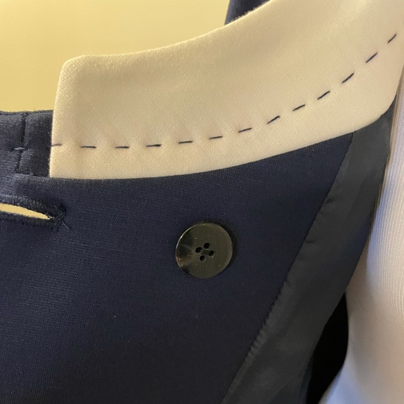 Navy blazer jacket with button closure - Picture 9 of 16